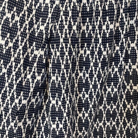 J Crew Skirt Size 6 Blue White Geo Patterned A-Line Pleated Rear Zip Jacquard - Picture 3 of 10